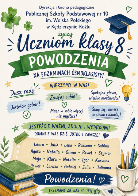 Powodzenia na egzaminach!