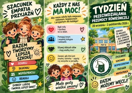 Tydzień Przeciwdziałania Przemocy Rówieśniczej- Zauważ. Reaguj. Pomagaj.